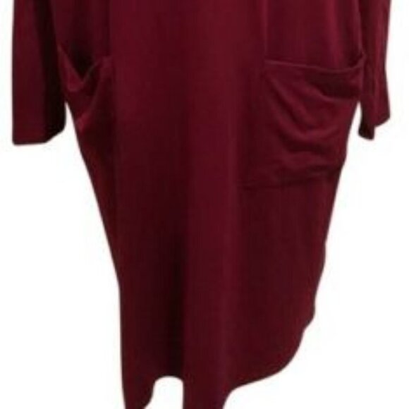Eileen Fisher Hibiscus Red Jersey Shift Dress - Picture 2 of 4